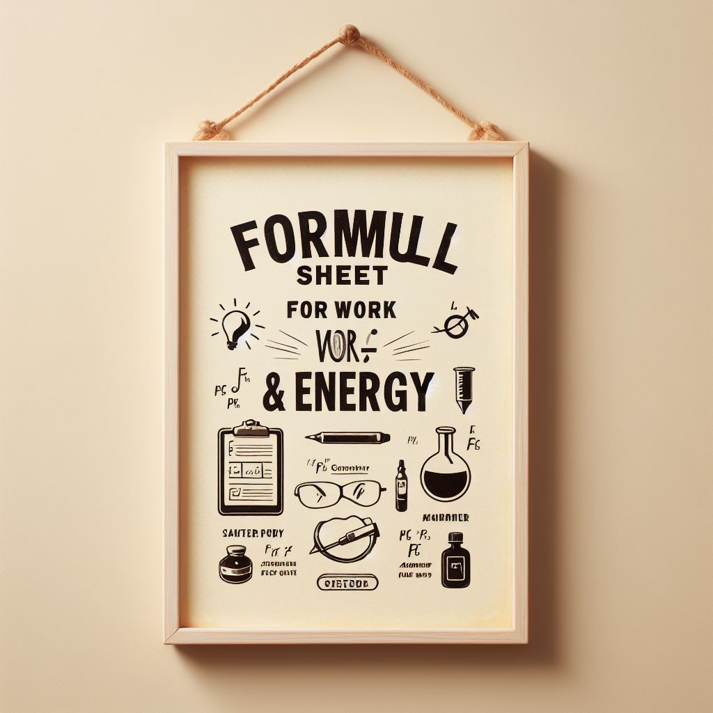 AP Physics formula sheet: Work, Energy, and Power